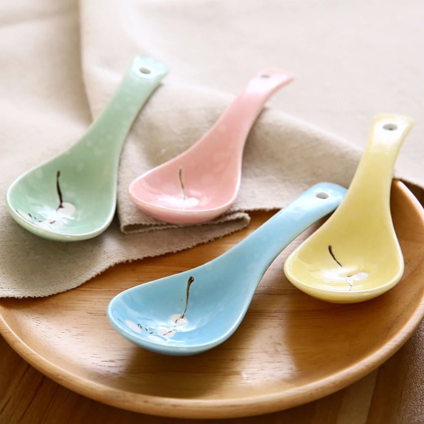 1 шт. в японском стиле керамическая ложка детская кофе риса кухонная посуда