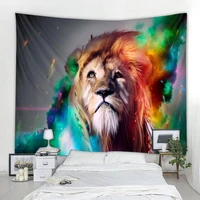 psychedelic animal print tapestry lion art wall hanging bohemian hippie art room decoration living room bedroom wall decoration