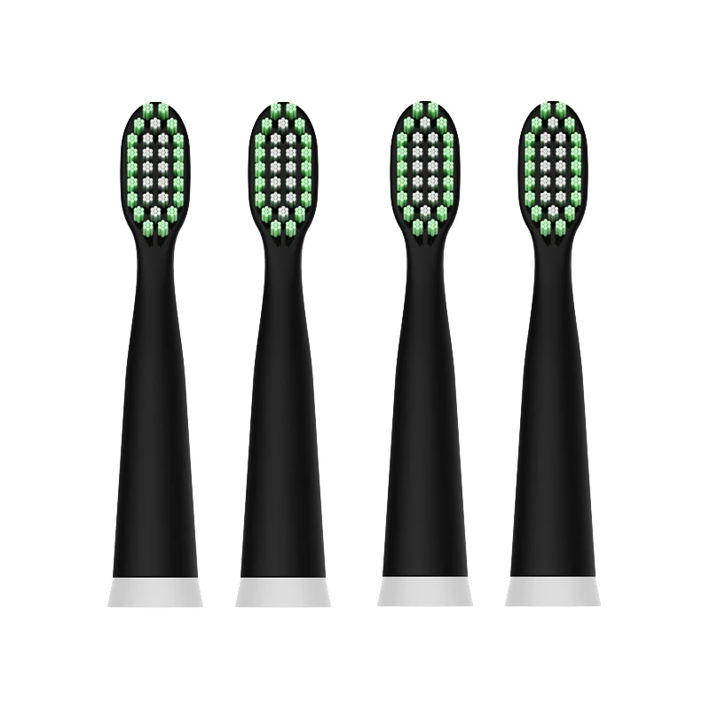 black 4 pieces Langtian 4 шт. 2 шт. головка звуковой зубной щетки DUPONT сменные головки для электрической зубной щетки подходит для Langtian Z02 Z03 Z06 Z08 Z09 Z18 - Цвет: black 4 pieces
