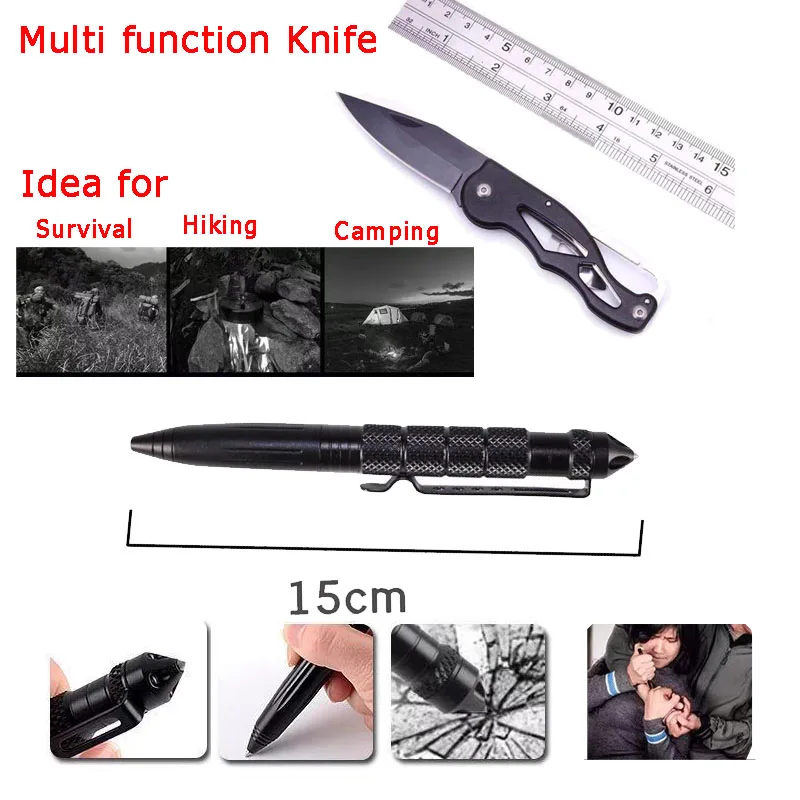 Survival Kit Set Military Outdoor Travel Mini Camping Tools Aid Emergency Multifunctional Wristband whistle Blanket Knife | Спорт и