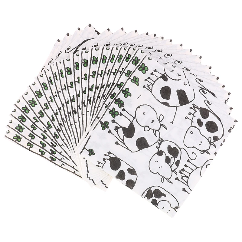 20 шт./компл. мягкие Декупажные бабочки коровы цветы и птицы салфетки Декор