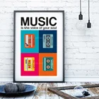 Настенная Ретро музыкальная печать, ретро музыкальный постер, винтажный музыкальный постер, декоративная картина на холсте для дома