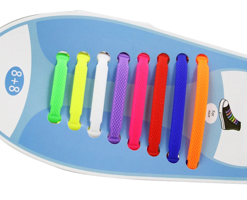 Эластичные силиконовые шнурки 16 шт./компл. креативные ленивые для бега без