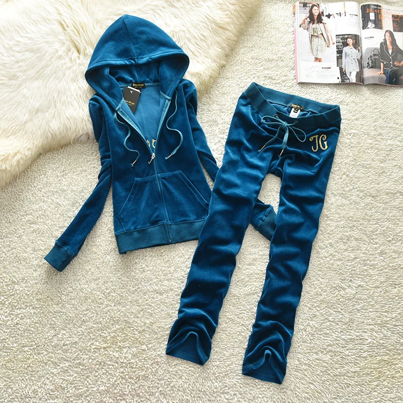 

2021 Spring / Autumn New Articles Tenjou velvet trousers 2 suits Europe beauty straight trousers trousers trousers hoodie women'