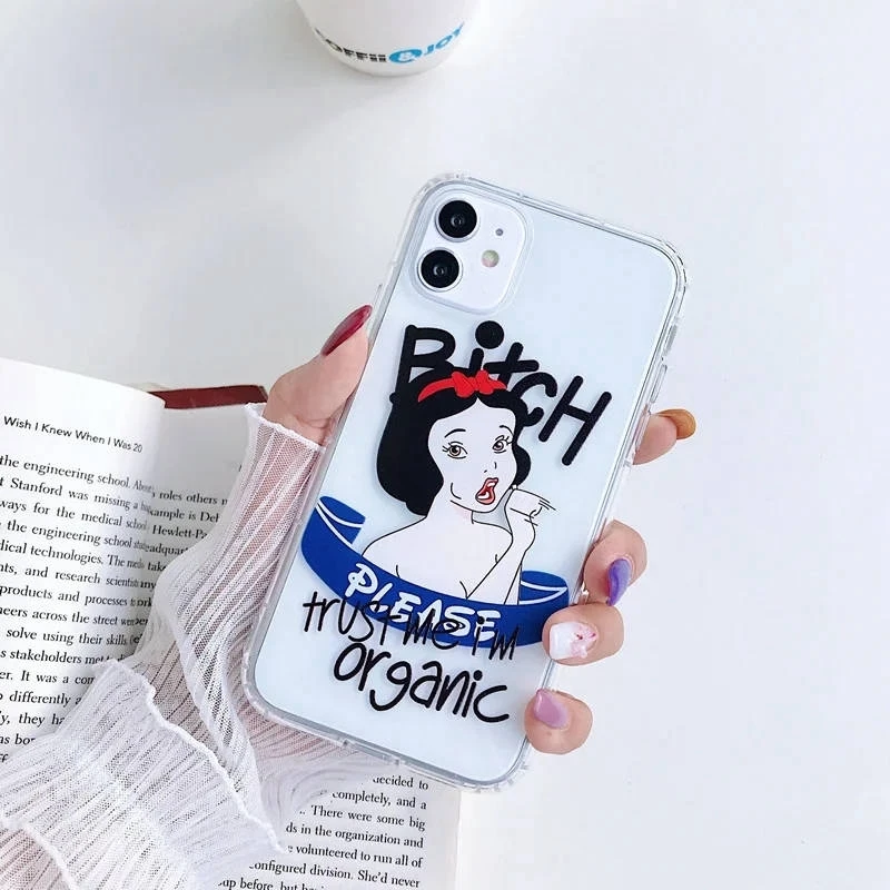 Funny Princess Pattern Corners Airbag Soft Cover for iPhone 13 12 11Pro 11Pro 11ProMax 12ProMax 13ProMax X XS XR XSmax TPU Case