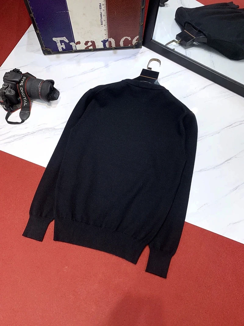 

Pattern Hot Diamond Design Winter Men's Round Neck Sweater High Quality Warm Fabric Knitted Long Sleeve Casual Thick Pullover