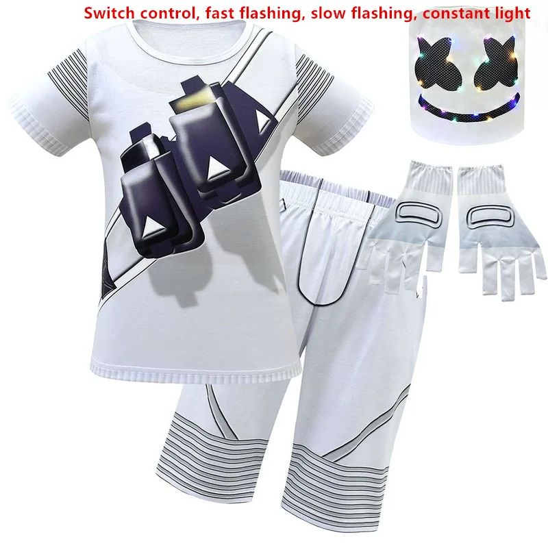 Летний новый комплект детской одежды DJ Marshmello костюмы на Хэллоуин для мальчиков