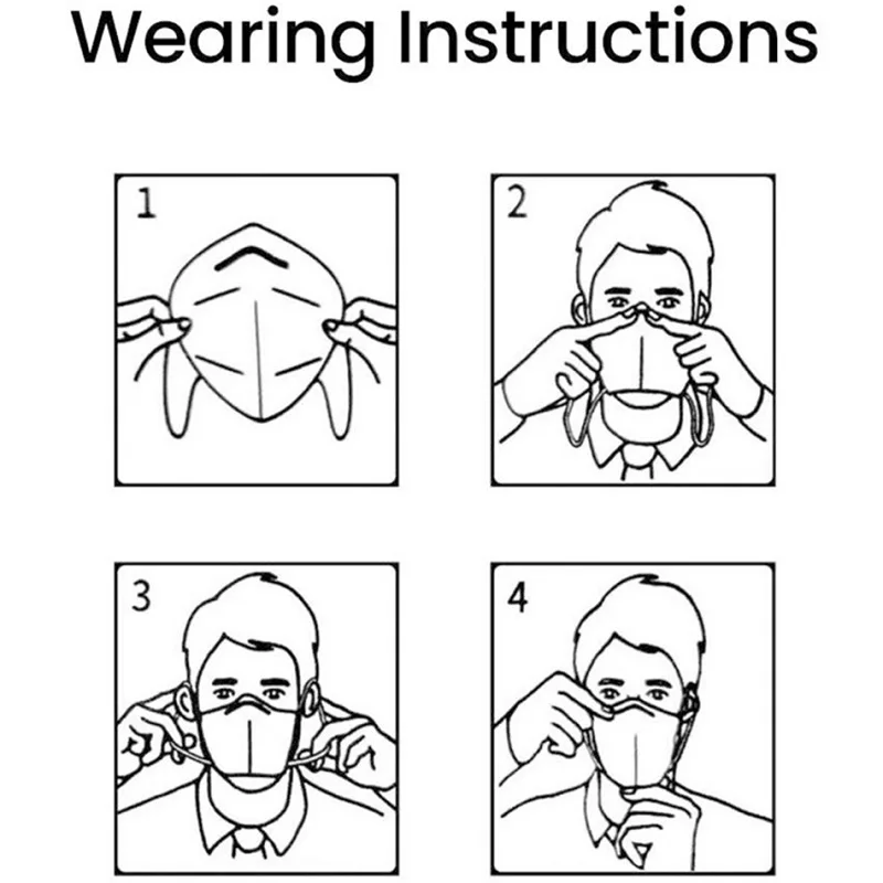 

5-200pcs FFP2 NR Hygiene Mask with CE Certification Printed for Adult 5pcs Pack Adjustable Nose-clip Big Mask Health Safety Care