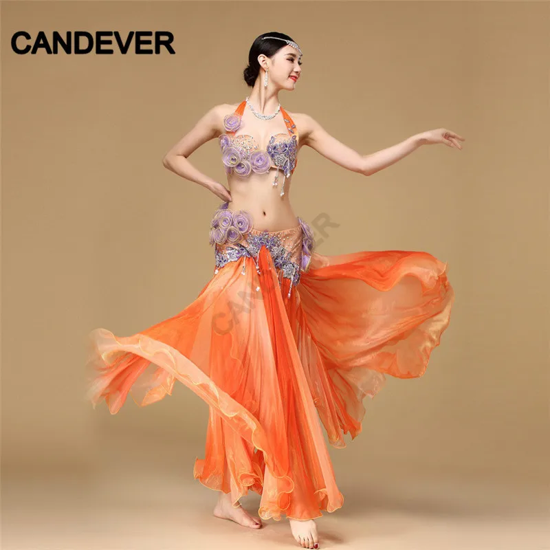 Женский костюм для танца живота сексуальный с бюстгальтером и юбкой