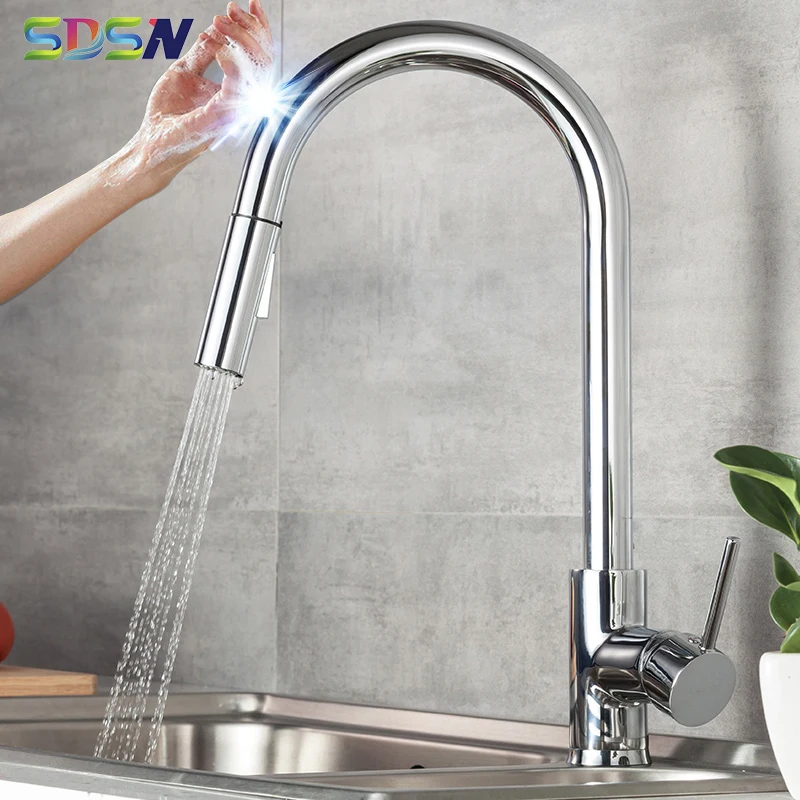 Смеситель для кухонной раковины смеситель с хромированным датчиком |
