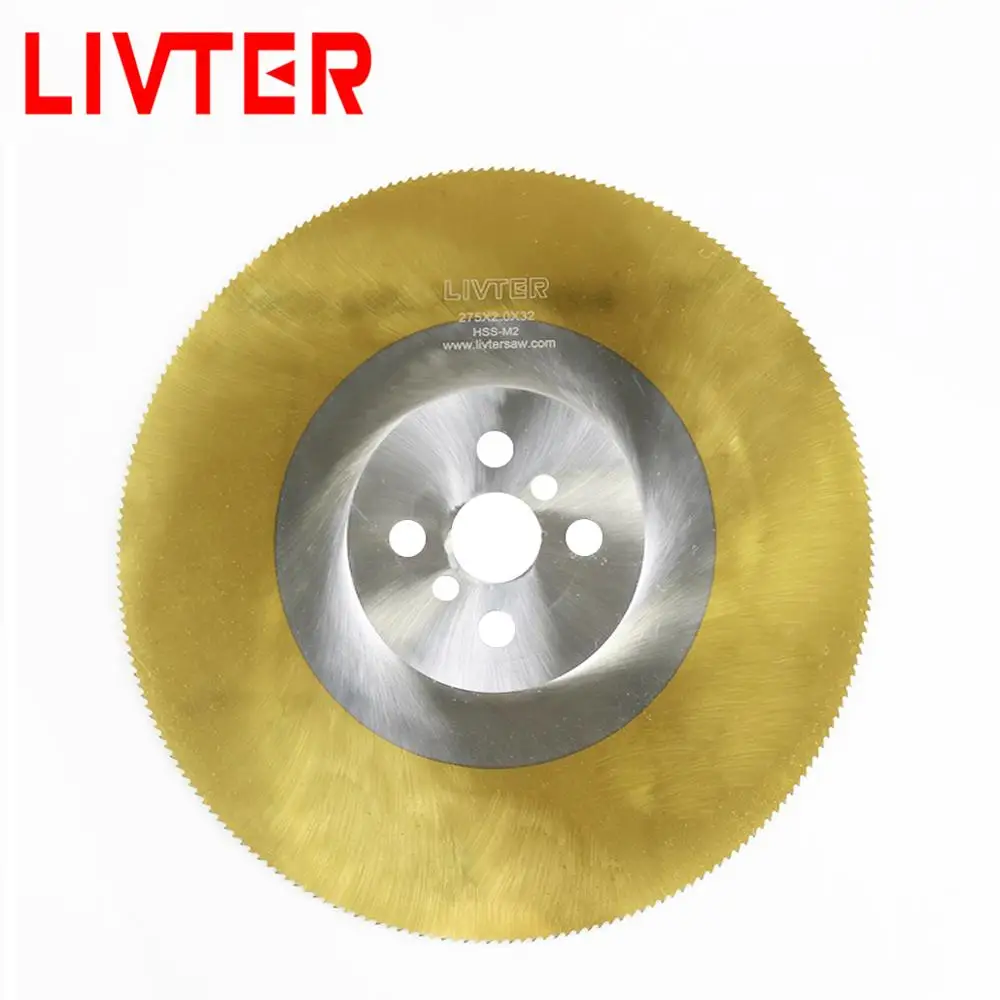 LIVTER M42 hss circular saw blade metal pipe steel bar cutting disc TIN coating 10 inches hss saw