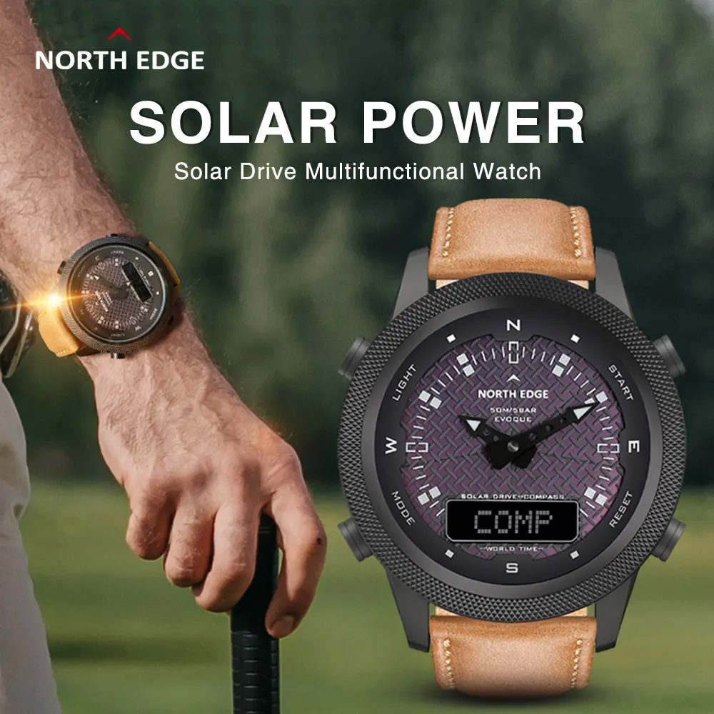 Часы NORTH EDGE мужские цифровые уличные спортивные полностью металлические
