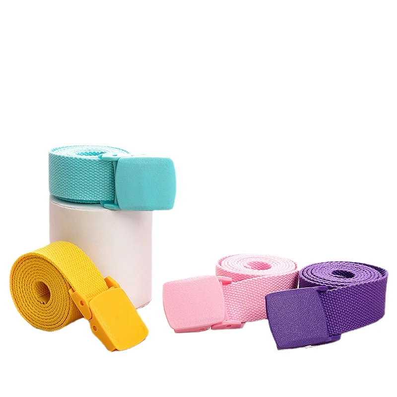 

New Plastic Buckle Woven Canvas Belt Child Kids Canvas Belt For Boys Girls Adjustable Children Belts Jeans Pants Students Belts