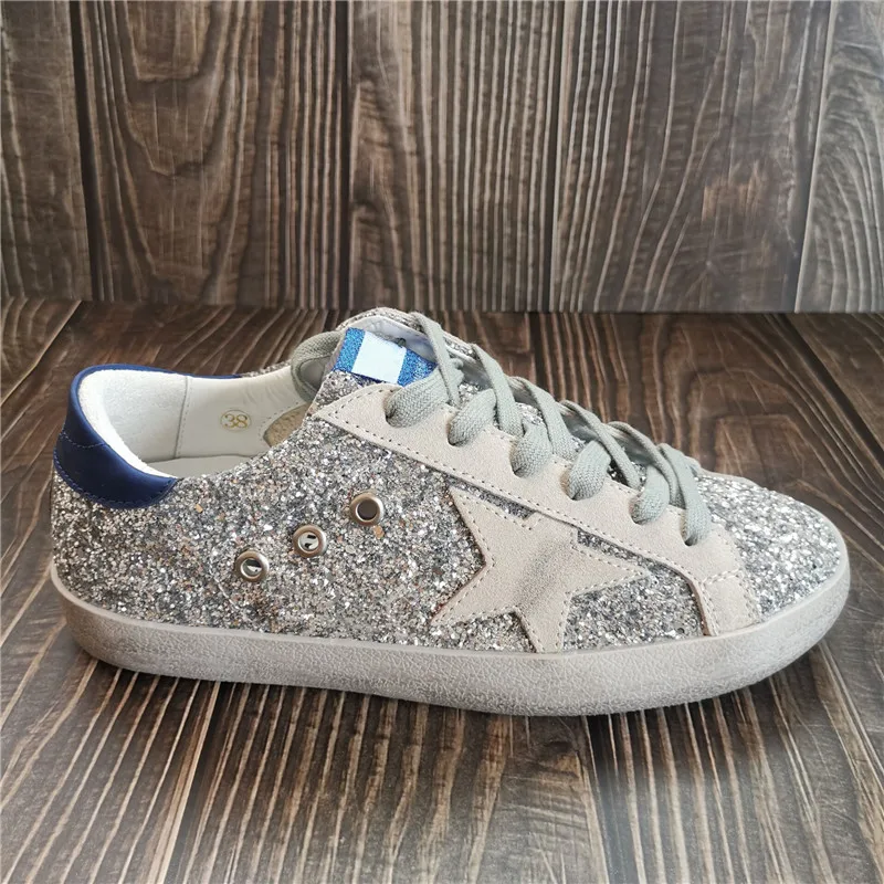 

Spring and autumn women's shoes couple casual shoes sequined sports shoes distressed small dirty shoes net celebrity shoes