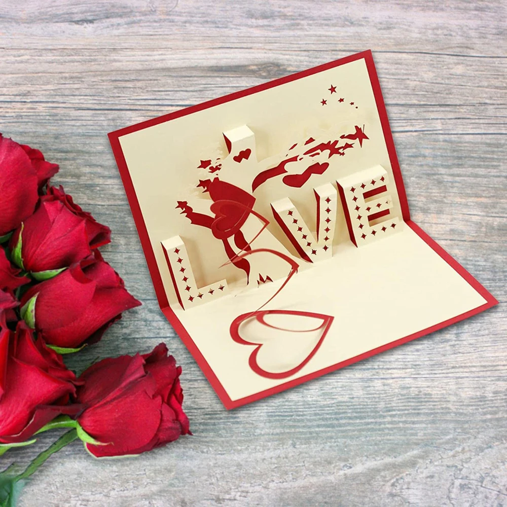 Приглашение на свадьбу 3D Бумажная скульптура открытки ручной работы желтые