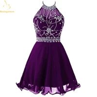 bealegantom new sexy scoop beads short homecoming dresses 2021 with beading prom party dresses graduation dress qa1450