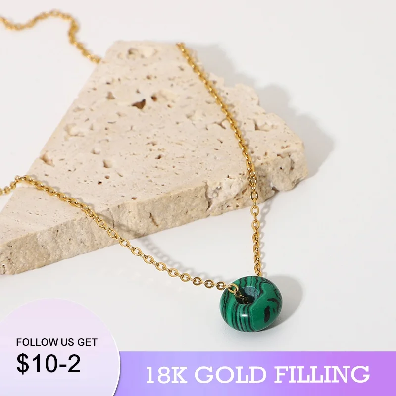 

Women Party Nature Stone Necklace Gold Color Chain Pendants Necklaces For Female Fashion Jewelry Drop Shipping