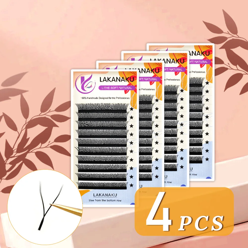 

LAKANAKU YY Shape Lashes False Natural Eyelash Extension Makeup Lashes Handmade Y Shape False Eyelashes Premade Volume Lash