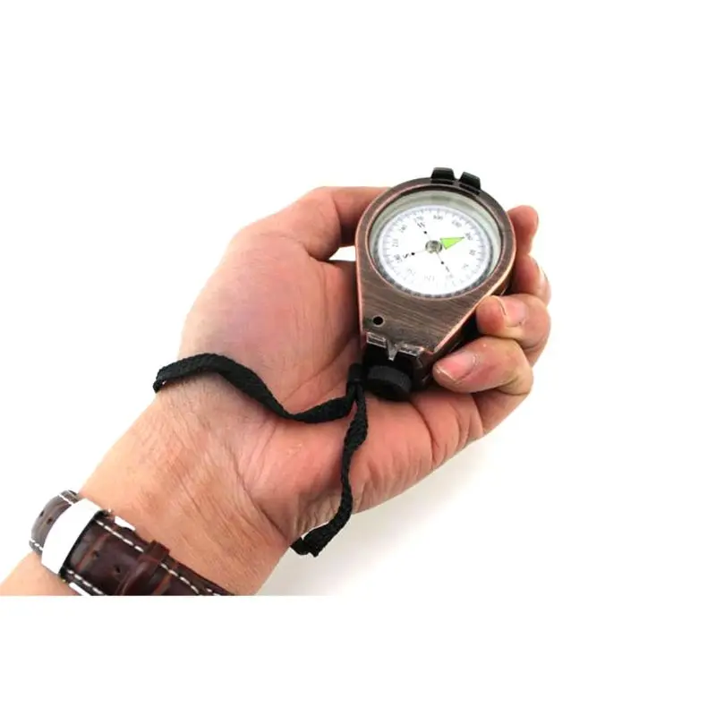 

Sturdy Zinc Alloy Compass With Lanyard Waterproof Pocket Size Outdoor Camping Hiking Gear Portable Adventure Survival Accessory