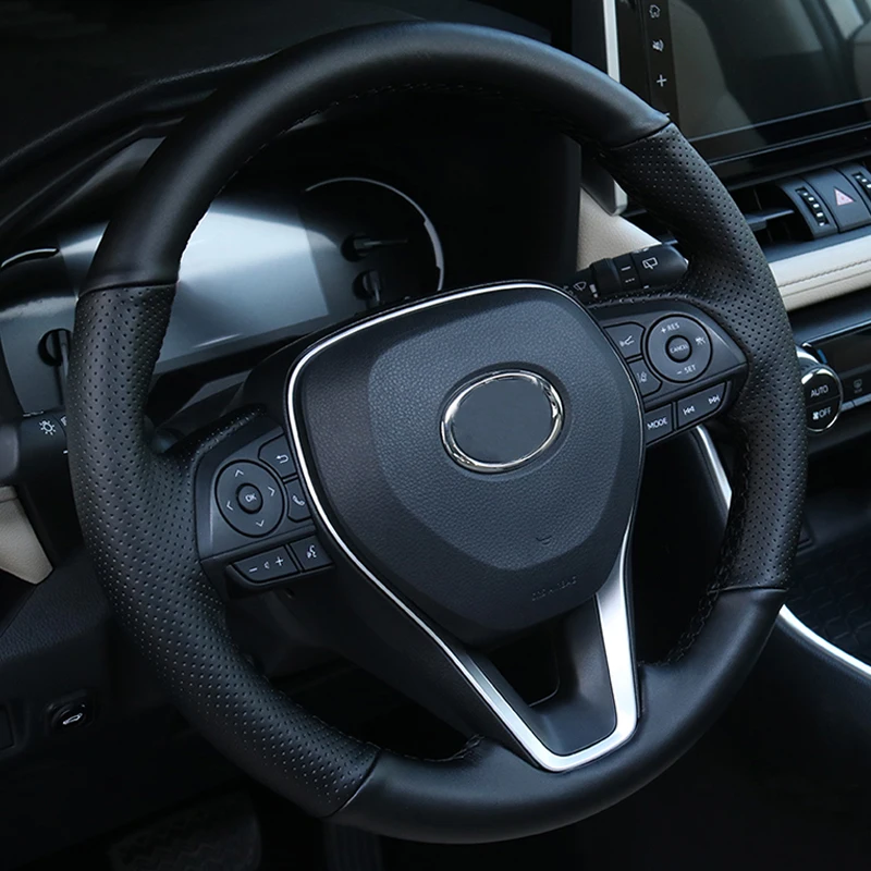 Подходящий чехол для руля абсолютно новый кожаный Rav4 сшитый вручную 2020|Чехлы на