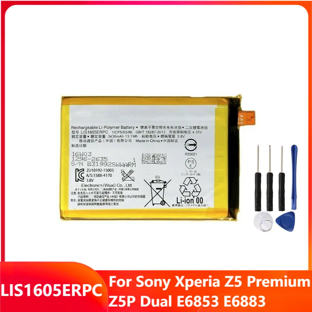 Оригинальный сменный аккумулятор для телефона LIS1605ERPC Sony Xperia Z5 Premium Z5P Dual E6853 E6883 3430