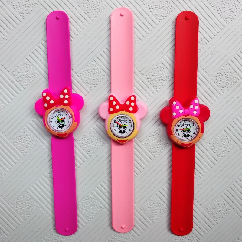 High Quality Children Watch for Girls Baby Gift 3D Minnie Turtle Pat Flap Wrist Watch Child Sports Students Clock Kids Watches