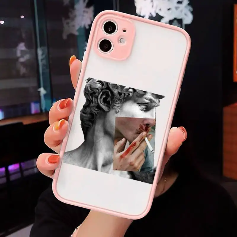 

David Statue Abstract Art Phone Cases matte transparent For iphone 7 8 11 12 plus mini x xs xr pro max cover