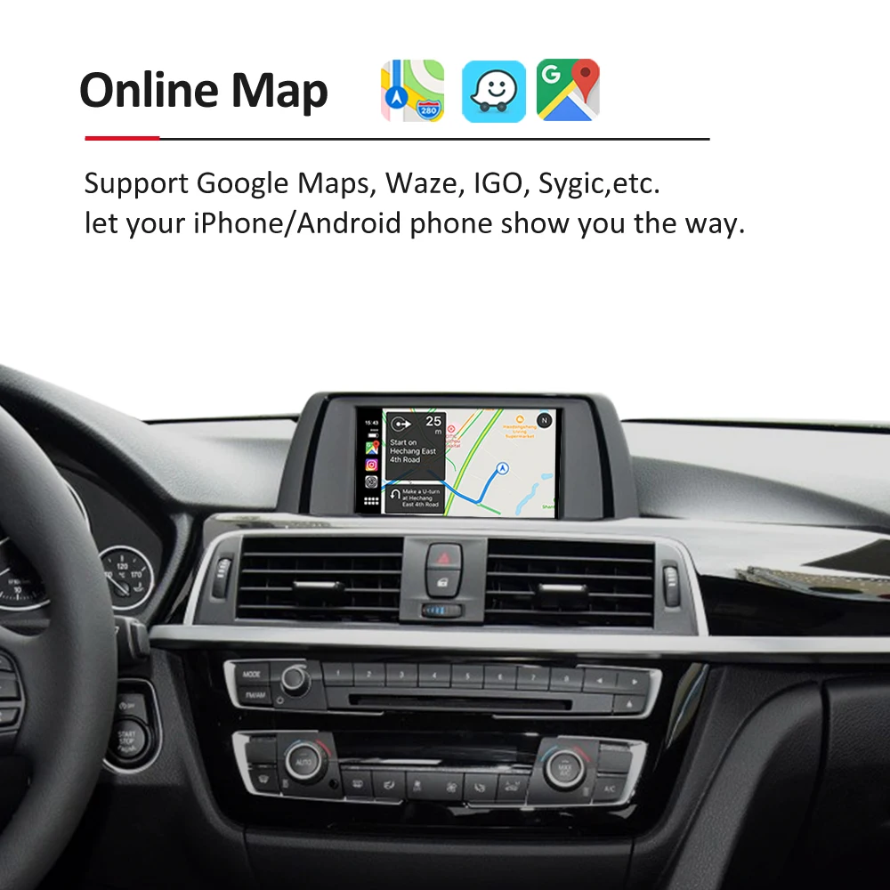 Беспроводной CarPlay Android автомобильный интерфейсный бокс для BMW F20 F22 F30 F32 F10 F12 F01 F48 F25