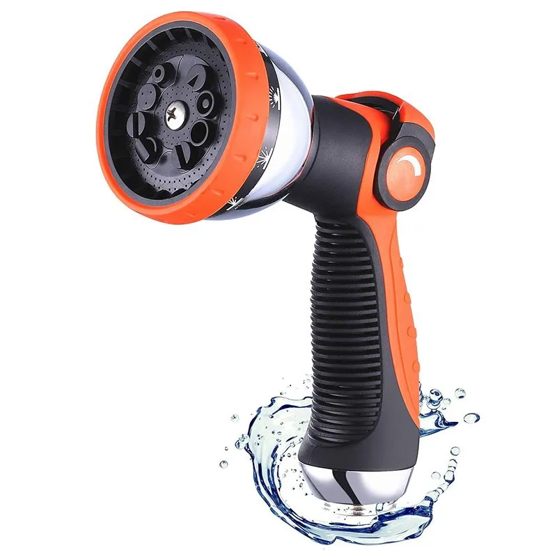 

10 Functions Metal Water Gun Thumb Push Garden Water Gun High Pressure Car Wash Watering Irrigation Water Gun Gardening Tools