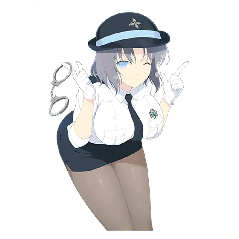 

Window Sexy Policewoman Cartoon Senran Kagura Yumi Render Wiper Decals Car Styling Decor Sticker JDM KK13*9cm