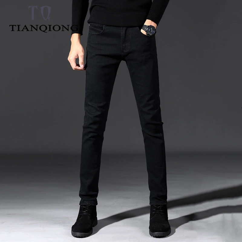 2019 New Men Classic Business Jeans Fashion Casual Primary Color Slim Fit Small Straight Male Trousers Denim Pants Brand Clothes | Мужская