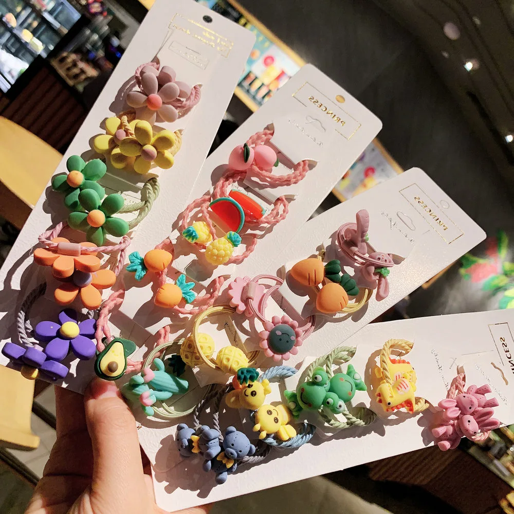 Новинка 2020 5 шт./компл. милые повязки на голову с мультяшными животными и фруктами