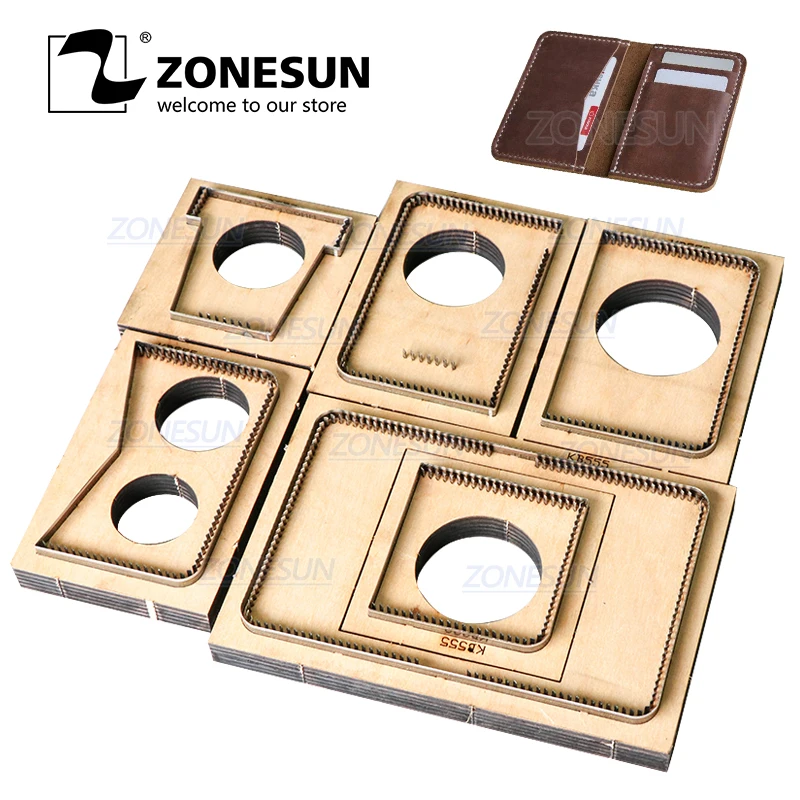 ZONESUN держатель для кредитных карт кошелек монет заказной кожаный Режущий