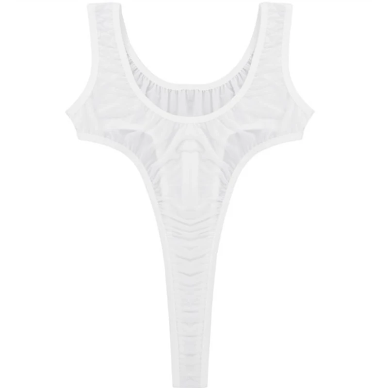 Сексуальный прозрачный женский экзотический боди с глубоким U образным вырезом