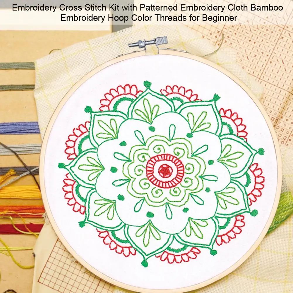 Набор для вышивки крестиком с узорчатой вышивкой бамбуковые пяльцы вышивания
