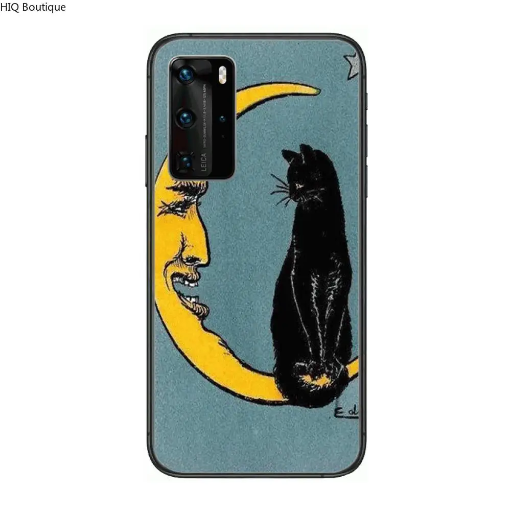 

Popular Sun Moon Phone Case For Huawei P 40 30 20 10 9 8 Lite E Pro Plus Black Etui Coque Painting Hoesjes comic fashion