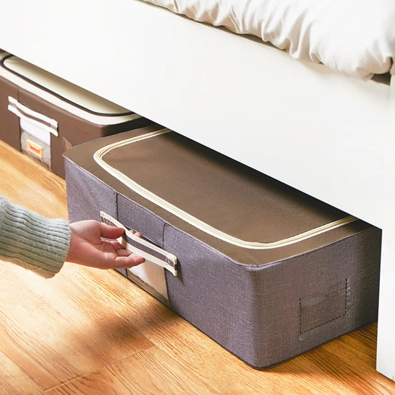 Тканевый ящик для хранения под кровать обувь игрушки коробка книг складной шкаф