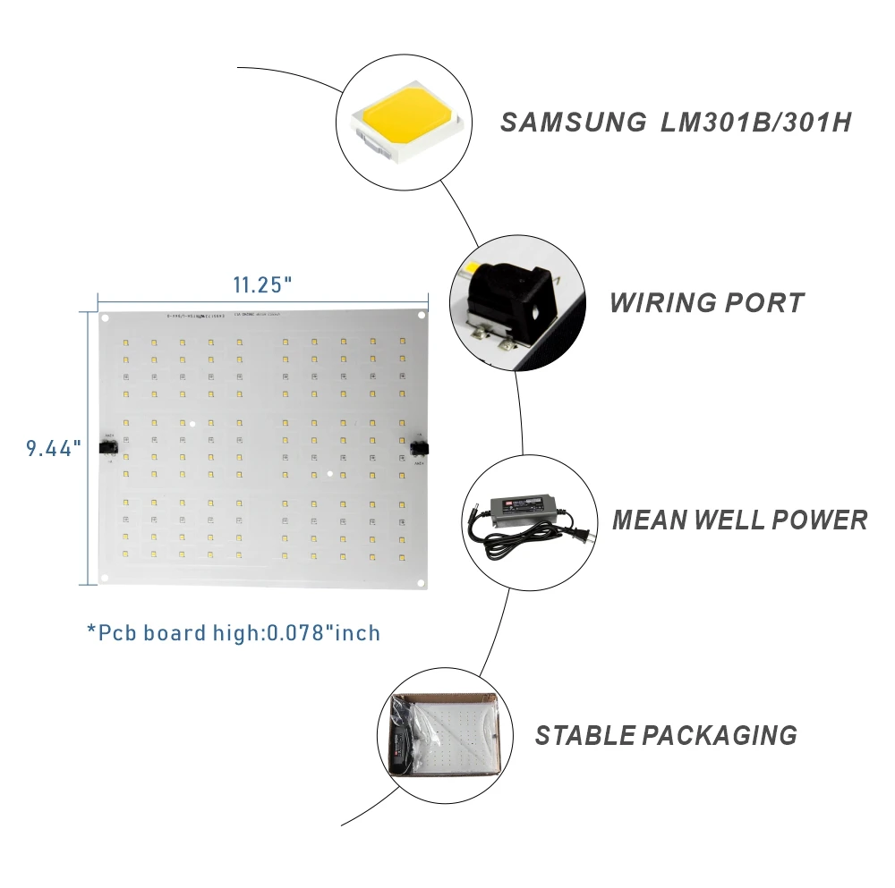 Samsung led 120 шт. квантовая плата PCB QB120 (286x240x2 мм) с LM301B 2700K 3000K 3500K 4000K diy Светодиодная