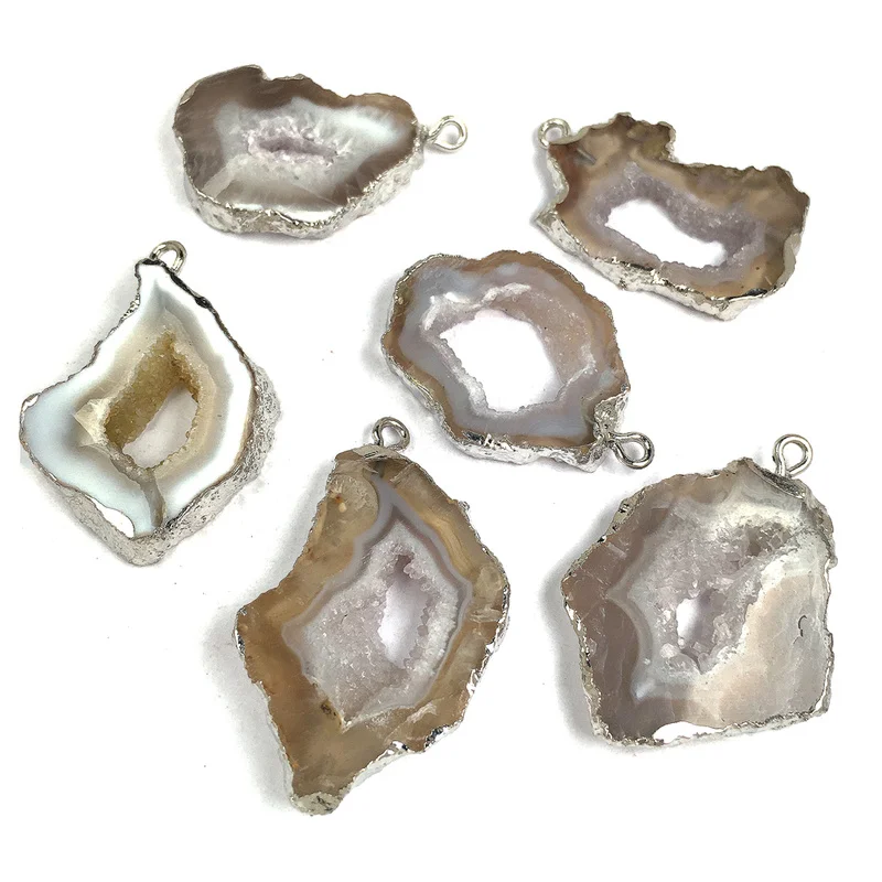 

Natural Stone Agates Necklace Pendant Irregular Shape Quartz Pendant for Jewelry Making Charms DIY Necklace Earrings Accessories