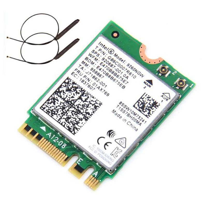Двухдиапазонная Беспроводная связь AC 9260 для Intel 9260NGW NGFF 802.11ac MU MIMO 1730 Мбит/с 1 73