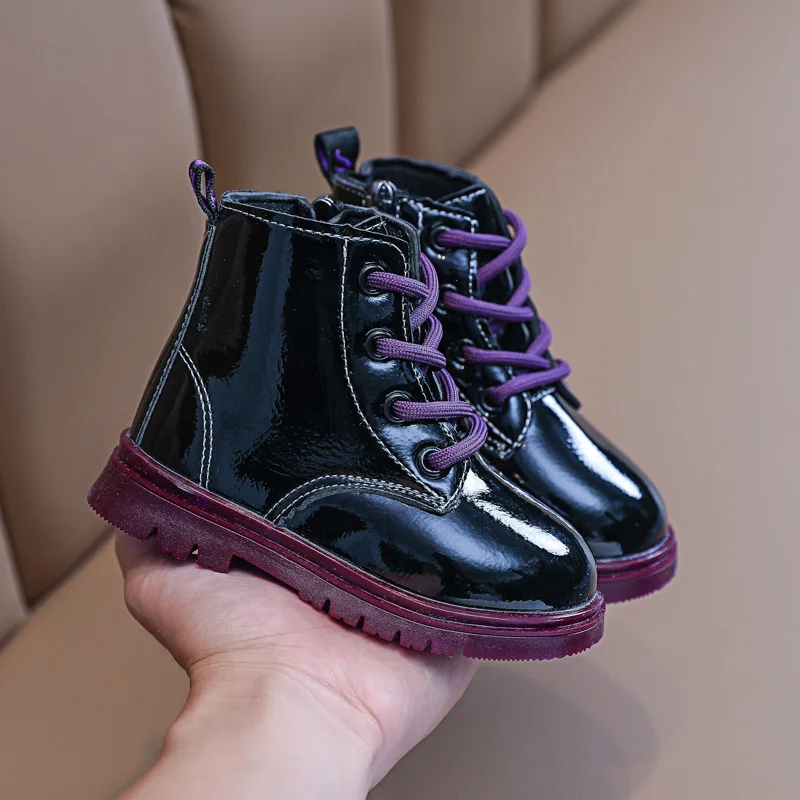 Детские ботинки для мальчиков Зимняя водонепроницаемая обувь из искусственной