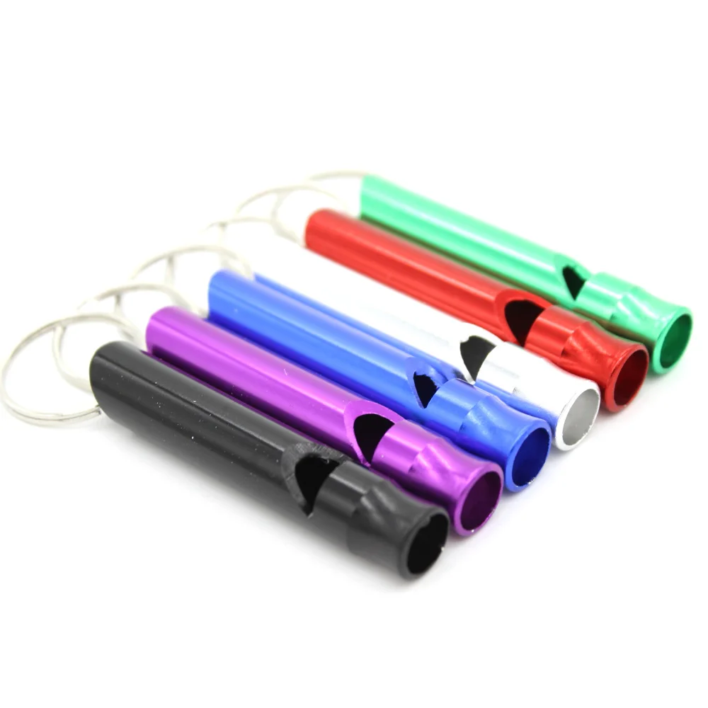 10 шт 6 см мини алюминиевый сплав свисток брелок для наружного аварийного