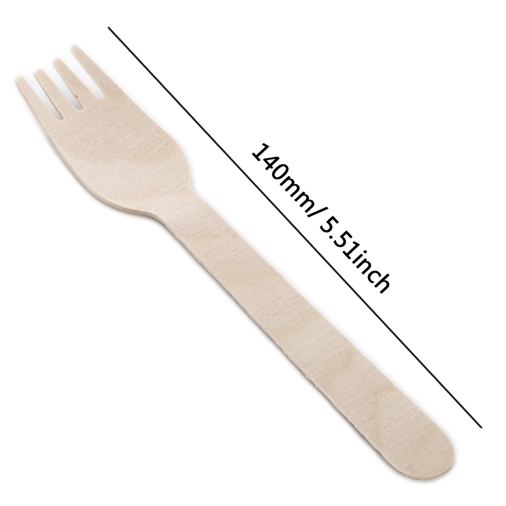 Behogar 100 шт. 14 см одноразовые деревянные вилки набор столовых приборов для вечерние