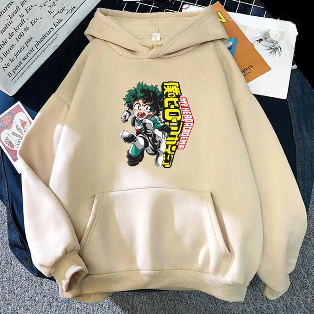 

Boku No Hero- My Hero Academia Hoodied Anime Hoodies Long sleeve Harajuku Women's Sweatshirts Cartoon Hoodie Female Green Hoody