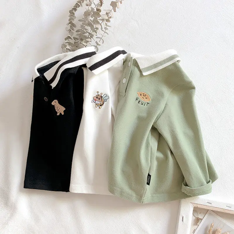 

Boys Long-Sleeved T-Shirts Spring and Autumn Bottoming Shirts Children's Baby Cotton Tees Tops T-Shirts 2-7T