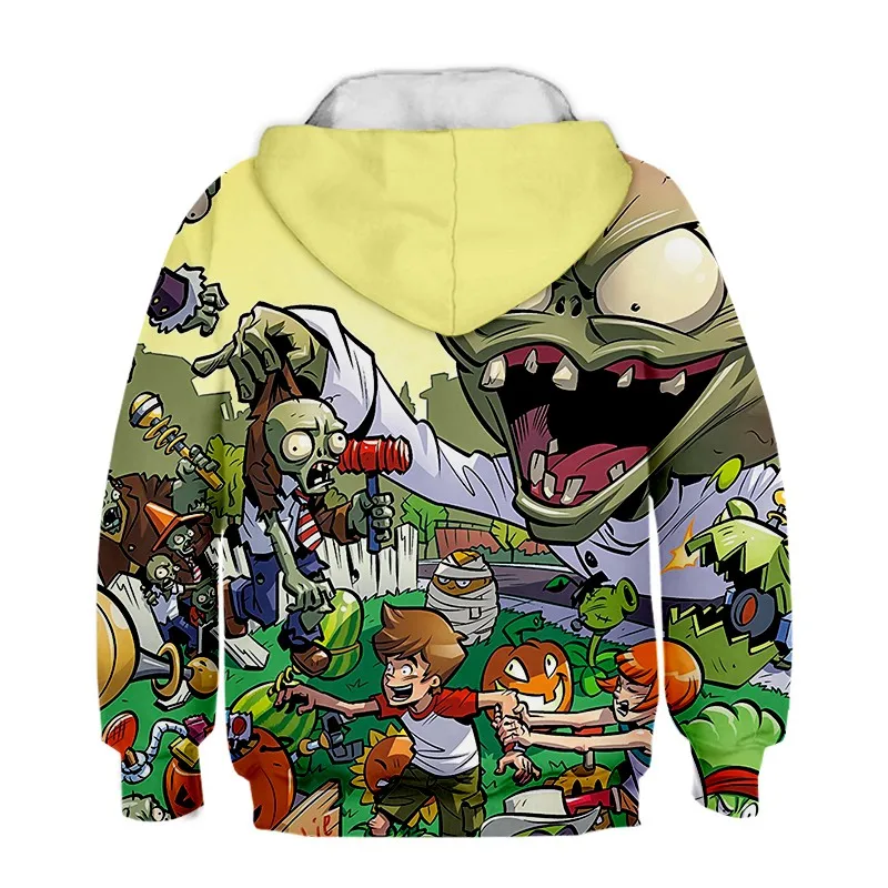 

Autumn/Winter Cartoon Anime Kids Hoodie 3D print Plants vs Zombies PopCap Games Casual Children Boys Girls Pullover Tops