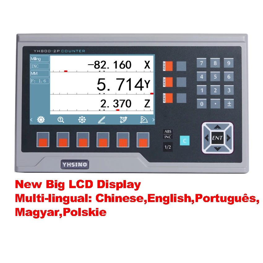 YH800-3P Multi-Language Big LCD Metal Digital Readout YIHAO GD Display and 3PCS 5U Linear Lines 300 400 500 600 700 800 900 1000 |