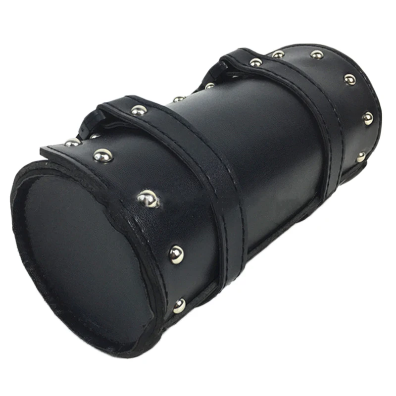 

Universal Black Motorcycle Tool Bag Front Fork Handlebar Saddlebag Roll Barrel Racing Tail Barrel Storage