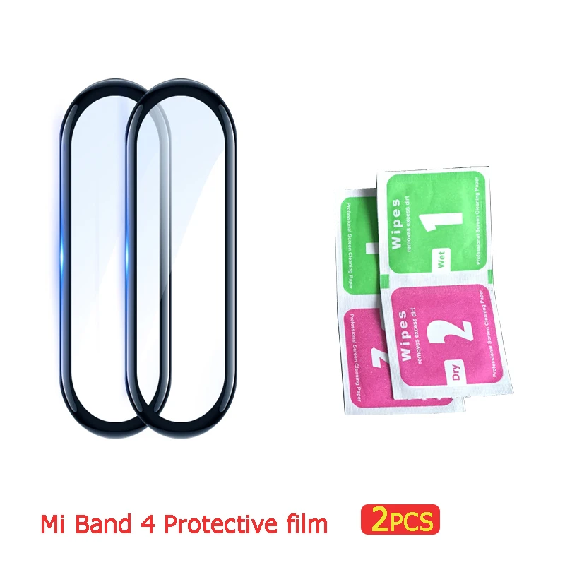 2 piece Защитная пленка для XiaoMi Band 4 NFC браслет пленка для экрана Mi Band 4 стекло Взрывозащищенная/защита экрана от царапин - Цвет: 2 piece