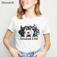 schnauzer lover dog animal print t shirt graphic tees women clothes funny t shirts harajuku shirt tumblr tops tee
